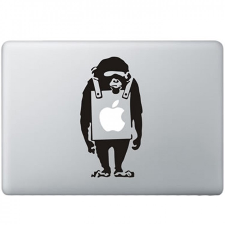 Banksy Sad Monkey MacBook Decal Black Decals